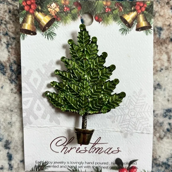 NWT Lauren Spencer Christmas Tree Artisan Pin NEW hand poured, handmade.