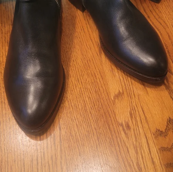 Donald Pliner Black Genuine Leather Tall Over The Knee Riding Boots Shoes Size 8