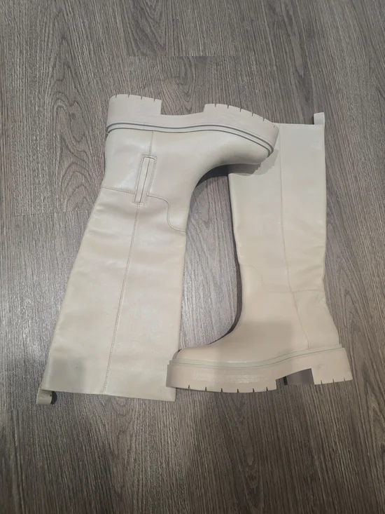 Sam Edelman Cream Over-the-Knee Lug Sole Boots