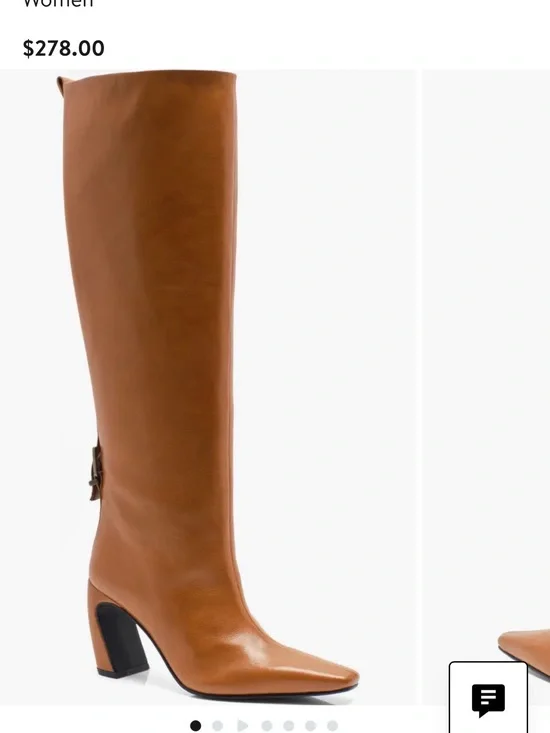 Free People Tall Over‑The‑Knee Leather Boots in Cognac Brown