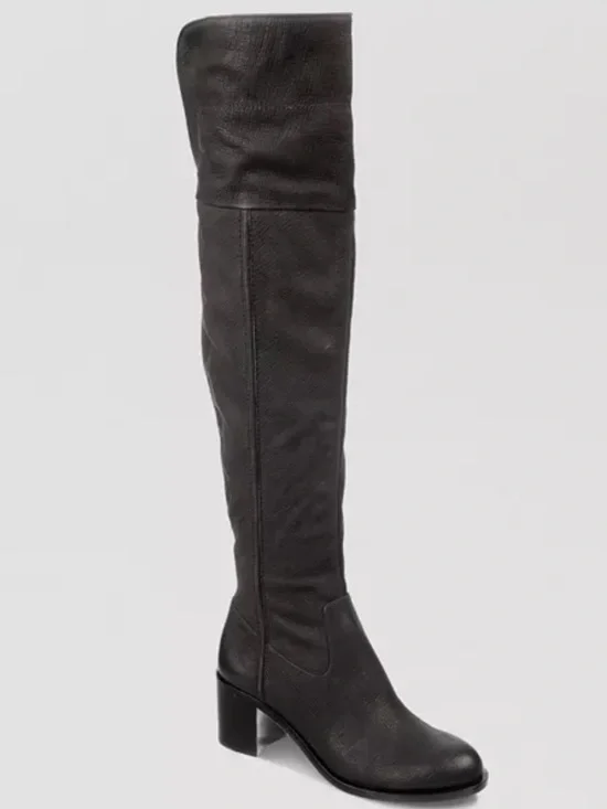 Sam Edelman NIB Over-the-Knee Black Leather Block Heel Boots size 6.5