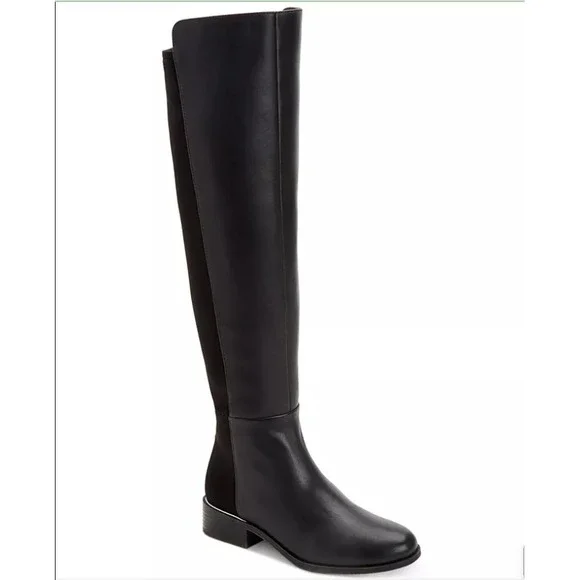 Alfani‎ Ludlowe Black Leather Over the Knee High Boots Women's Size 5.5M NEW