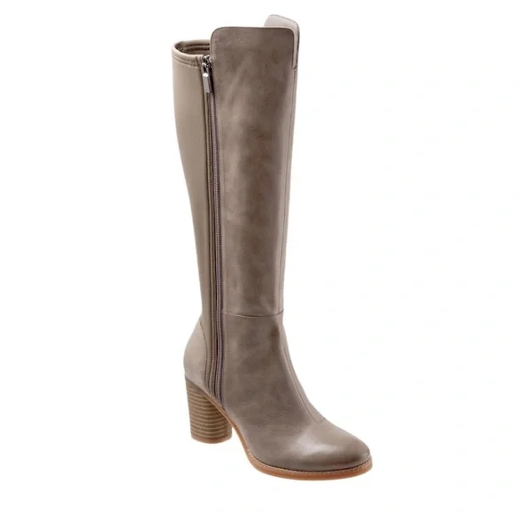 Softwalk Katia Taupe Over the‎ Knee Boots block heel Size 6.5 narrow