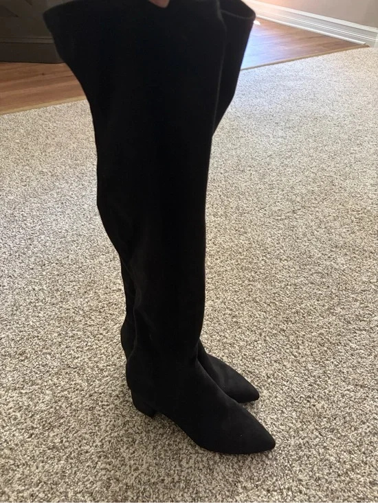 Steve Madden Black Over-the-Knee Pointed Toe Boots