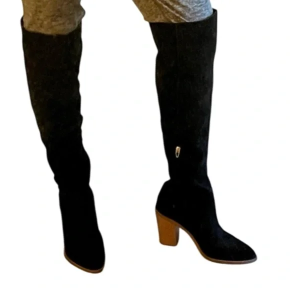 BP Hensley Over the Knee Black Suede/Leather Boot - Size 9.5 New