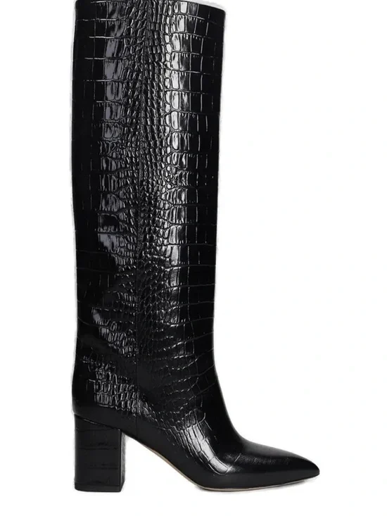 Paris Texas Anja Black Leather Boots