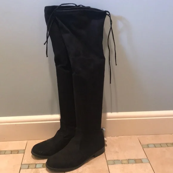 Unisa over the knee suede boots w/ tie in the back
