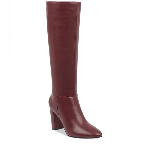Marc Fisher Tall Over-the-Knee Leather Boot - Burgundy