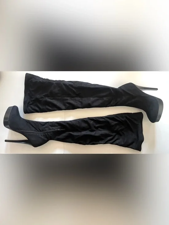 Bebe Black Over the Knee Boot size 7 M