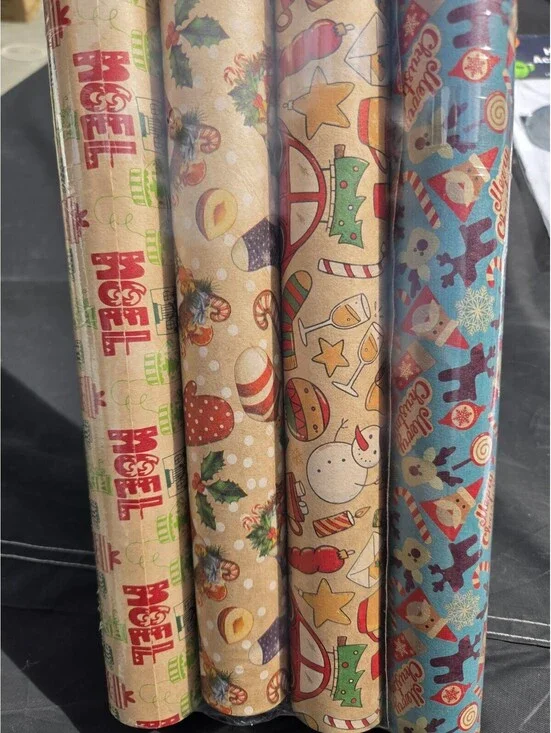 4 Pack Christmas Noel wrapping paper