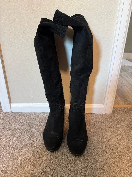Vince Camuto Black Over-the-Knee Suede Boots