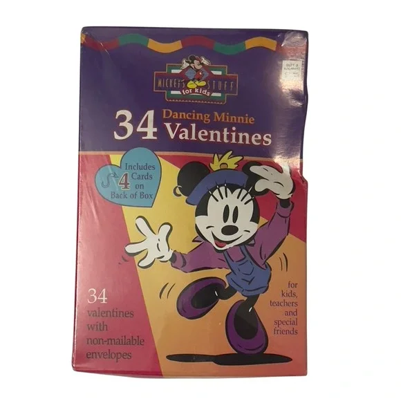 Vintage Disney Minnie Mouse Valentines 34 Cards Sealed Paper Magic Co. 1990s