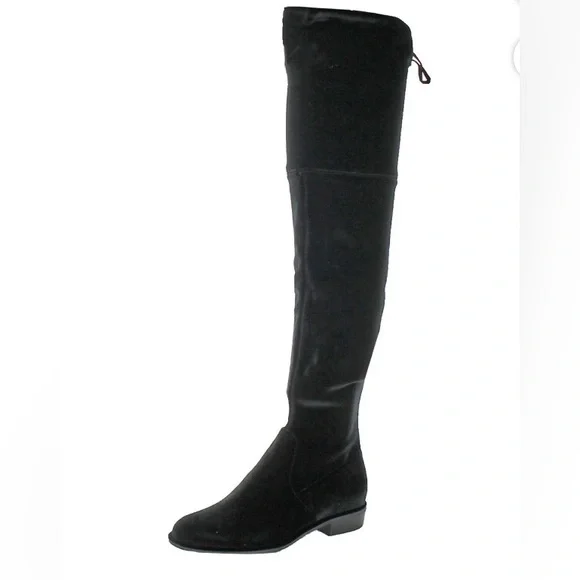 Marc Fisher Women’s Black Velvet Over The Knee Drawstring  Goth Emo Fall Boots