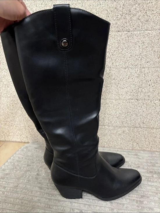 FRYE AND CO. Black Over-the-Knee Leather Riding Boots