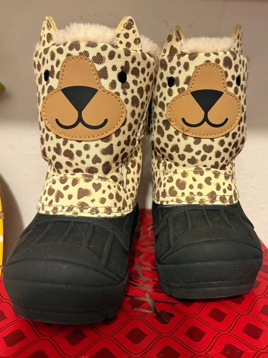 Cat & Jack Leopard Print Kids Winter Boots