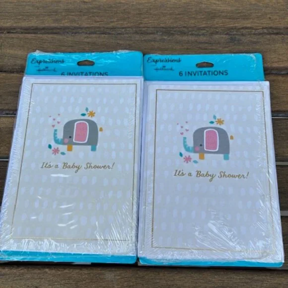 Hallmark Expression It's A Baby Shower Invitations 12 Cards NEW- 2 pack 6 each