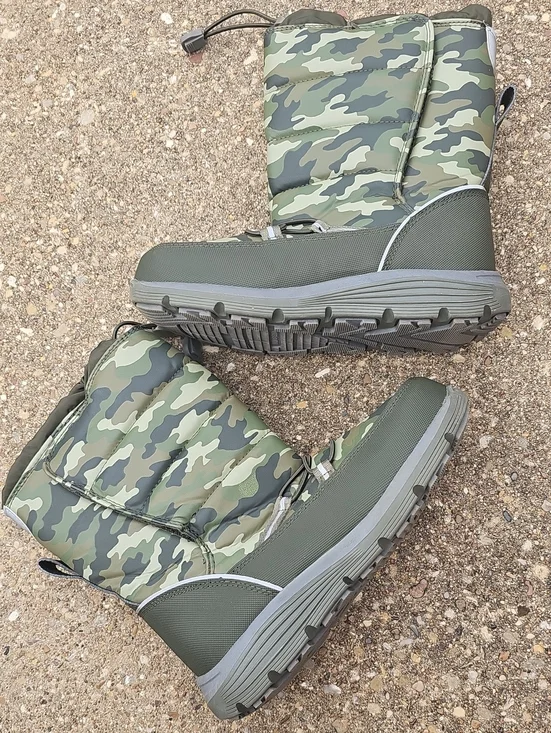 Lands' End Snow Flurry Camo Pattern Winter Snow Boots Youth Kids 2