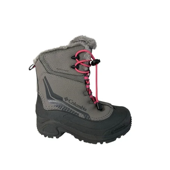 Columbia Youth Bugaboot Plus IV Omni-Heat Boot- Gray/Pink Girls Size‎ 1Y NO BOX