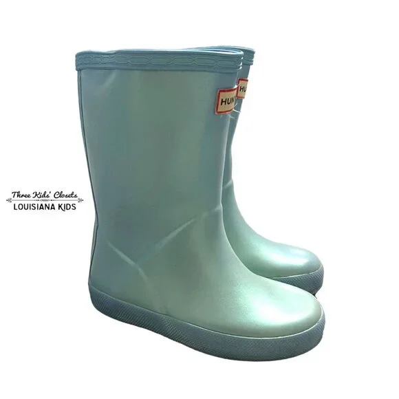 Hunter Sz 7UK / 8US Light Blue Shimmer Rain Boots
