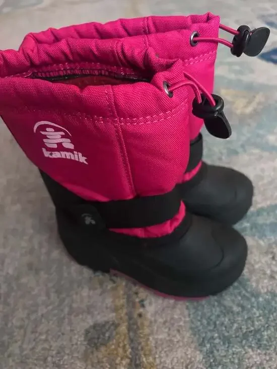 Kamik Rocket Waterproof Insulated Kids Snow Boots Pink