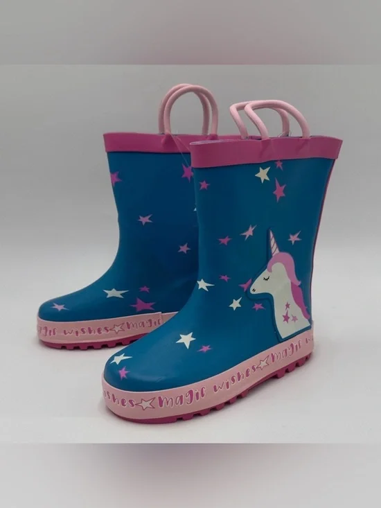 KomfysMe Kids Rain Boots Unicorn Magic Wishes Size 10