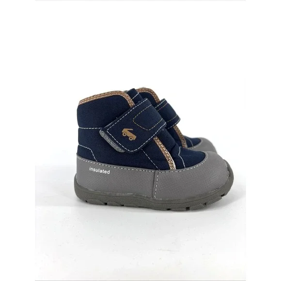 See Kai Run Boots Toddler Boys 7 Blake Blue Fur Lined Winter Snow Insulate