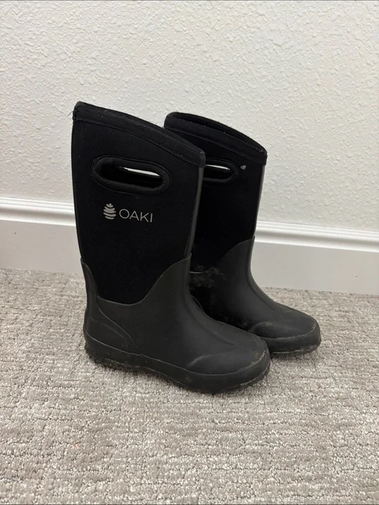 Oaki Black Neoprene Rain Boots
