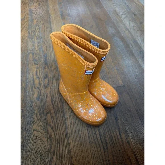 Hunter Kids' Original Giant Glitter Waterproof Rain Boots girls 11-12