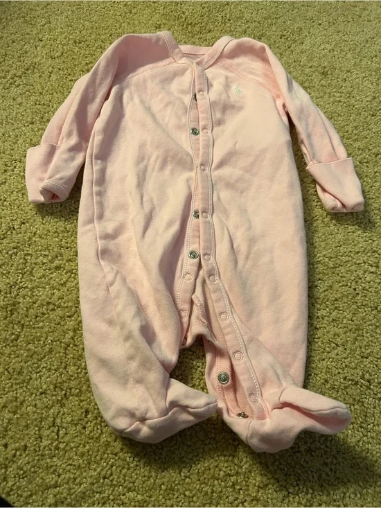 Ralph Lauren Light Pink Footed One-Piece