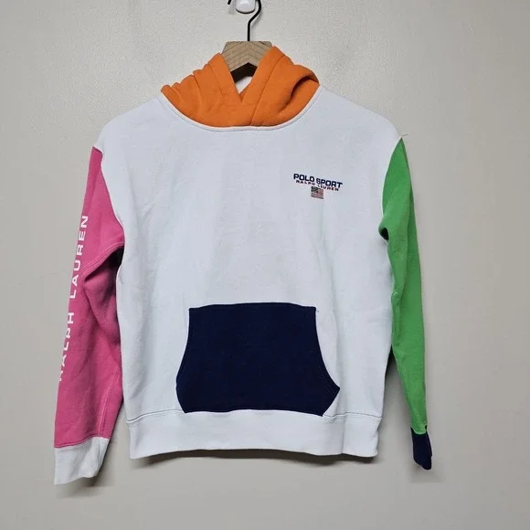 Ralph Lauren‎ Polo Sport Kid's Navy Block Hoodie Sweatshirt Sz Kids 16 XL