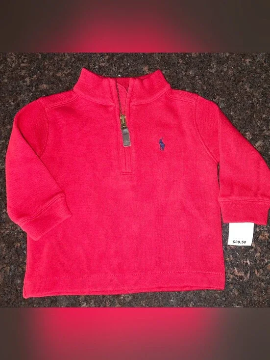 Ralph Lauren Polo Quarter-Zip Ribbed Cotton Sweater