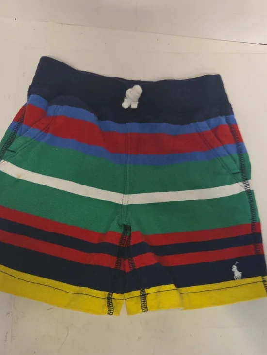 Ralph Lauren Navy Multicolor Striped Kids Shorts Sz 3 T [1609]