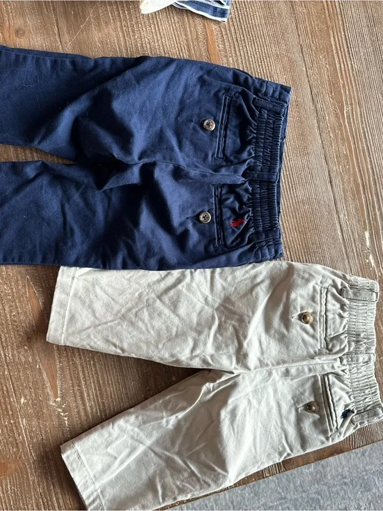 Ralph Lauren Kids Navy & Khaki Elastic-Waist Chino Pants Set