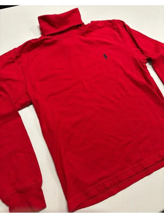 POLO BY RALPH LAUREN RED COTTON TURTLENECK SHIRT SIZE S (8/10)
