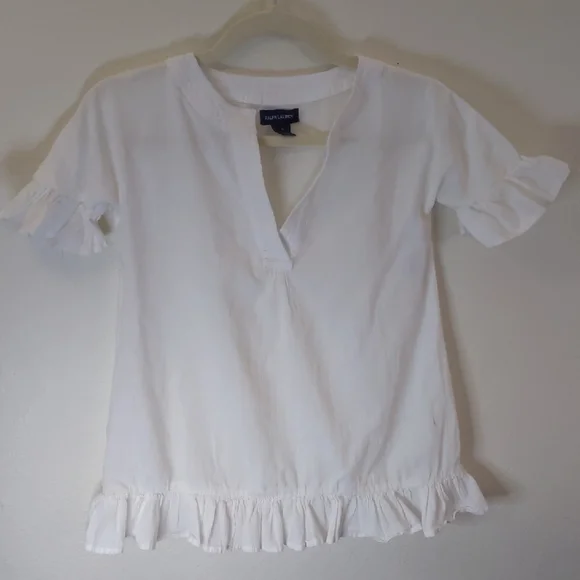 Ralph Lauren Black Label 100% Cotton Dress Girls 6 Ruffles Boho Classic