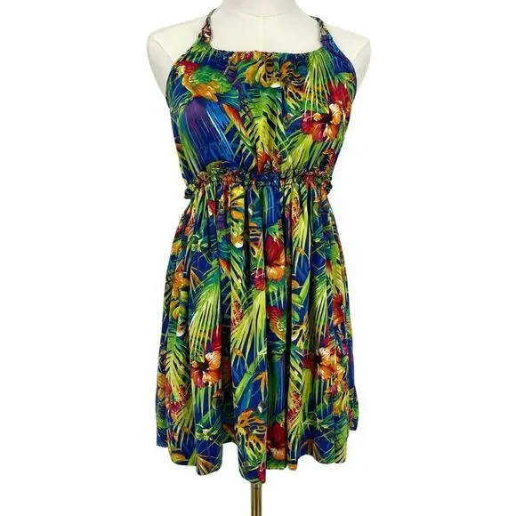 Ralph Lauren Girls Hawaiian Tropical Printed Dress Size 14
