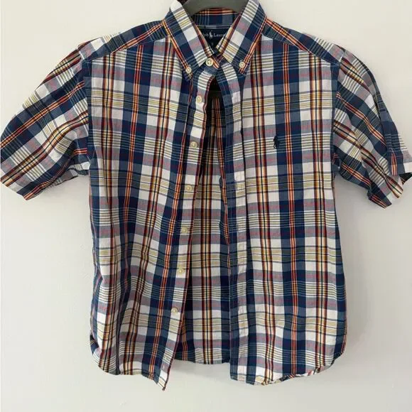 Ralph Lauren Multicolor Plaid Kids Button Down Shirt small