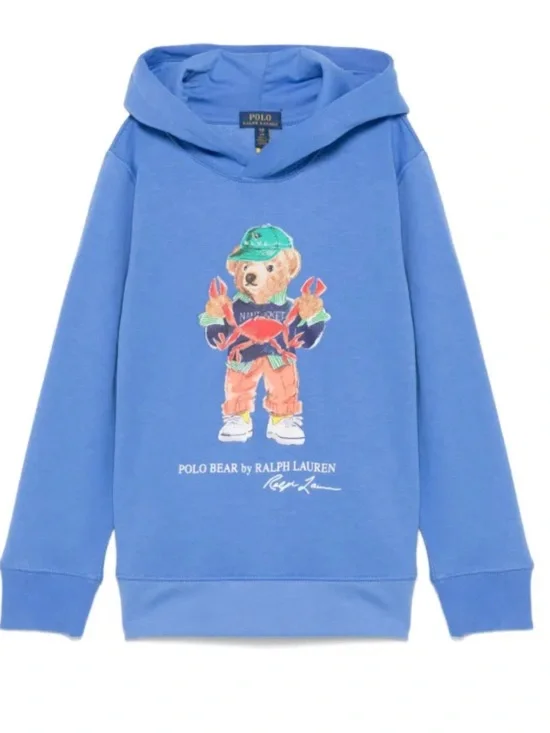 Ralph Lauren Blue Kids Polo Bear Hoodie