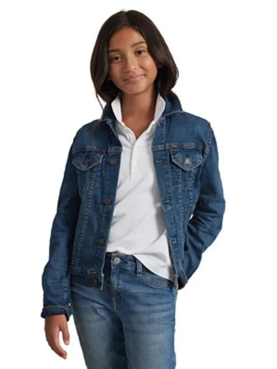 GENUINE RALPH LAUREN Big Girls Lightweight Denim Trucker Jacket SIZE 10