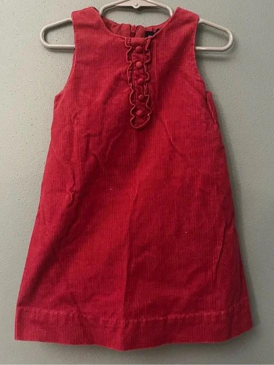 Ralph Lauren Corduroy Ruffle-Front Sleeveless Dress