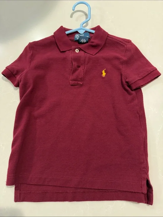 Ralph Lauren Maroon Polo with Yellow Pony - Kids