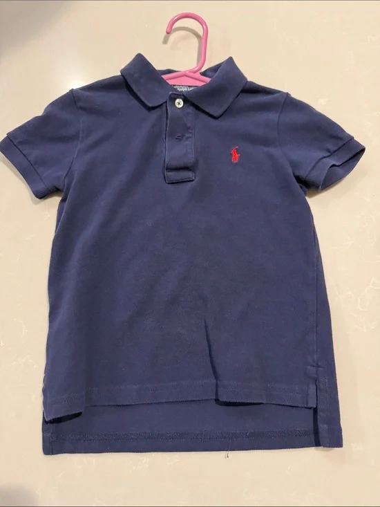 Ralph Lauren Boys Navy Polo with Red Pony