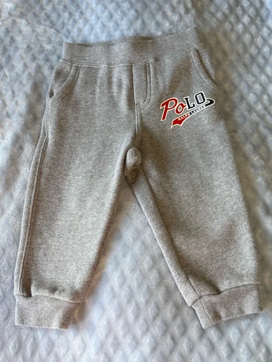 Ralph Lauren Infant Fleece Joggers with Polo Logo EUC-Like New 18M
