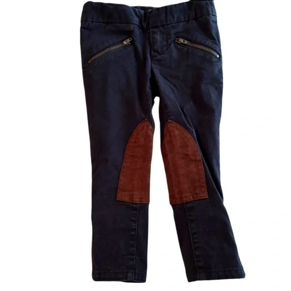 RALPH LAUREN Denim Leggings with Faux Leather Detailing