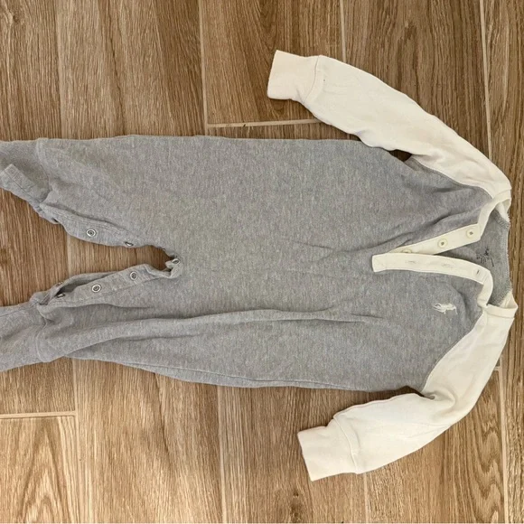 Ralph Lauren Gray and White Baby Outfit