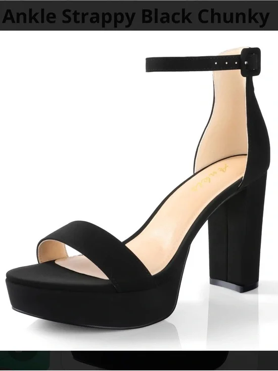 Classic Black Ankle-Strap Platform Heel
