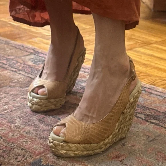 Sam Edelman platform wedge sandals peep toe