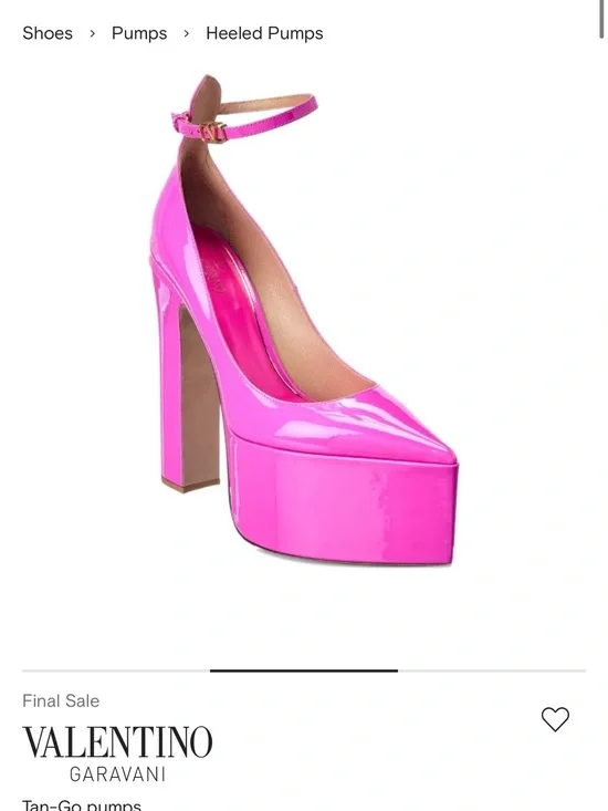 Valentino Garavani Patent Platform Ankle-Strap Pumps in Hot Pink