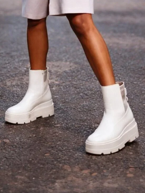 Puma Fenty Rihanna Chelsea Vanilla Ice Leather Platform Chunky Combat Boot SZ 7