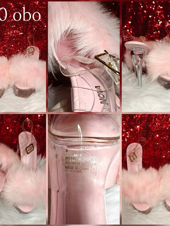 Cape Robbin Pink Faux Fur Platform Heels